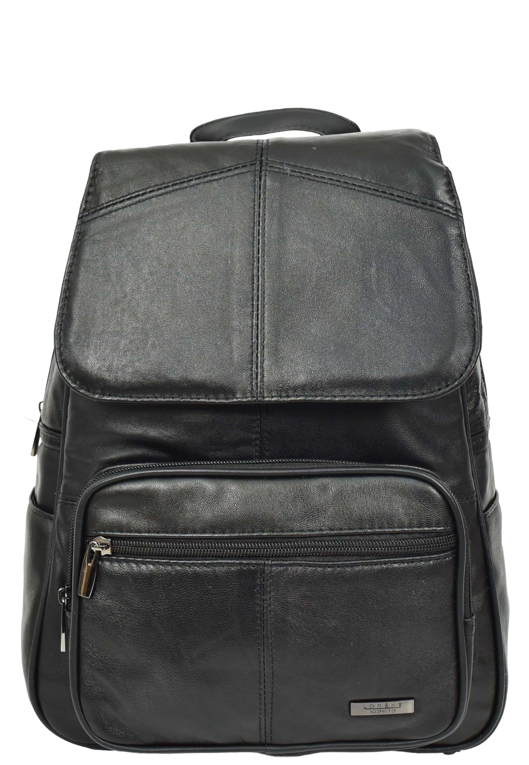 House Of Leather Women's Black Large Size Leather Backpack For Hol0791 In