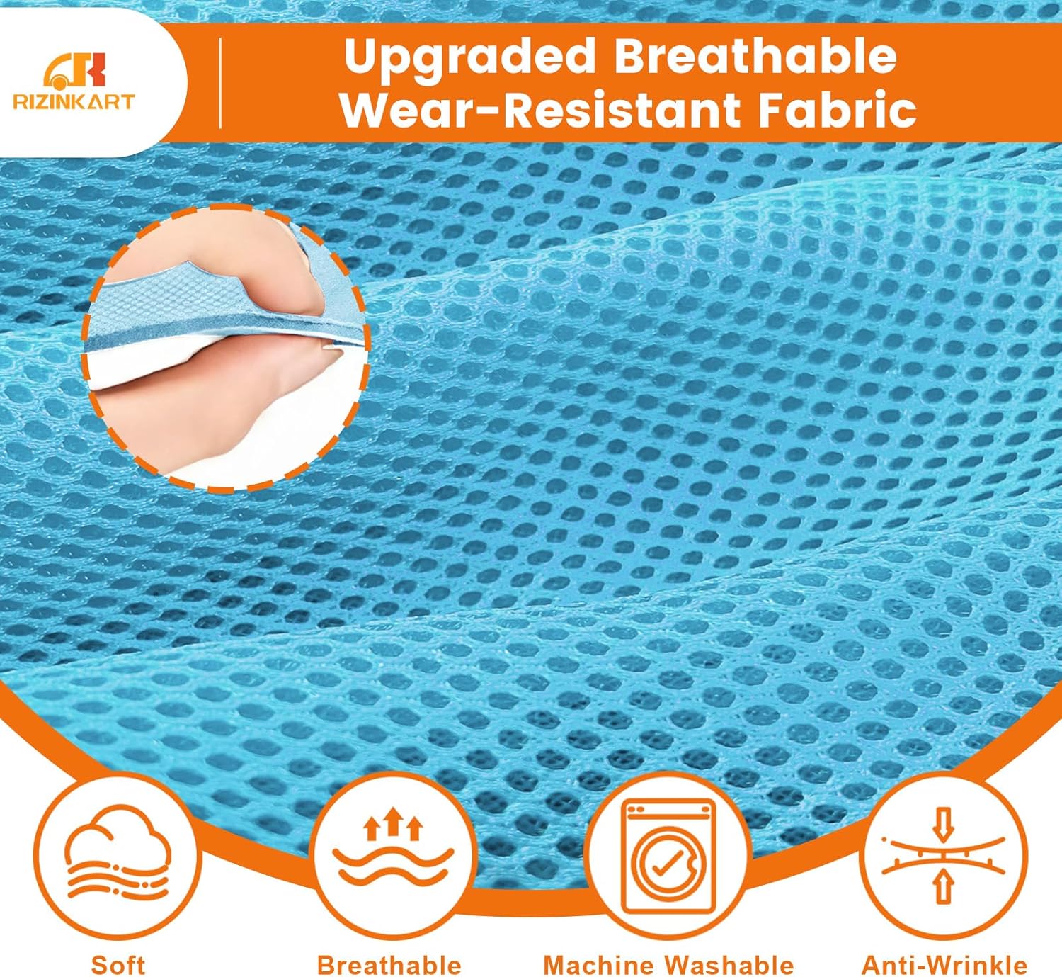 Universal Golf Cart Front Seat Covers Set Fit for EZGO TXT/RXV, Club Car DS/Precedent, Yamaha G29/ Drive 2 OEM Ordinary Front Seat Cushion,Stretch Polyester Mesh Seat Cover - Breathable & Durable