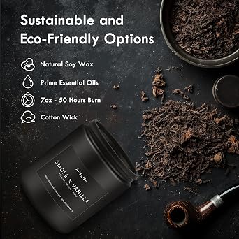 Scented Candles Set for Men, Candles for Home, Long Lasting Aromatherapy Gift, 4 Pack Manly Soy Candle of Leather/Smoke & Vanilla/Oak/Lavender | Men's Aromatherapy Candles; home scented ; 50-hr burn; smoke&vanilla, leather,oak,lavender wood