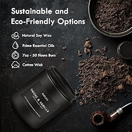 Scented Candles Set | Men Candle Set, Scented Candles for Home, Gifts for Men Aromatherapy Gift Set - 4 Pack Manly Gifts for Dad Fathers Day, Soy Candle of Leather/Smoke & Vanilla/Oak/Lavender