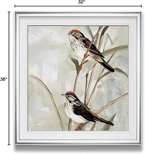Miniatura 7 de Renditions Gallery Neutral Spring II Birds Art Framed Scenic Pictures Landscape Painting Giclée Lienzo Impresiones Animal Decoración de pared