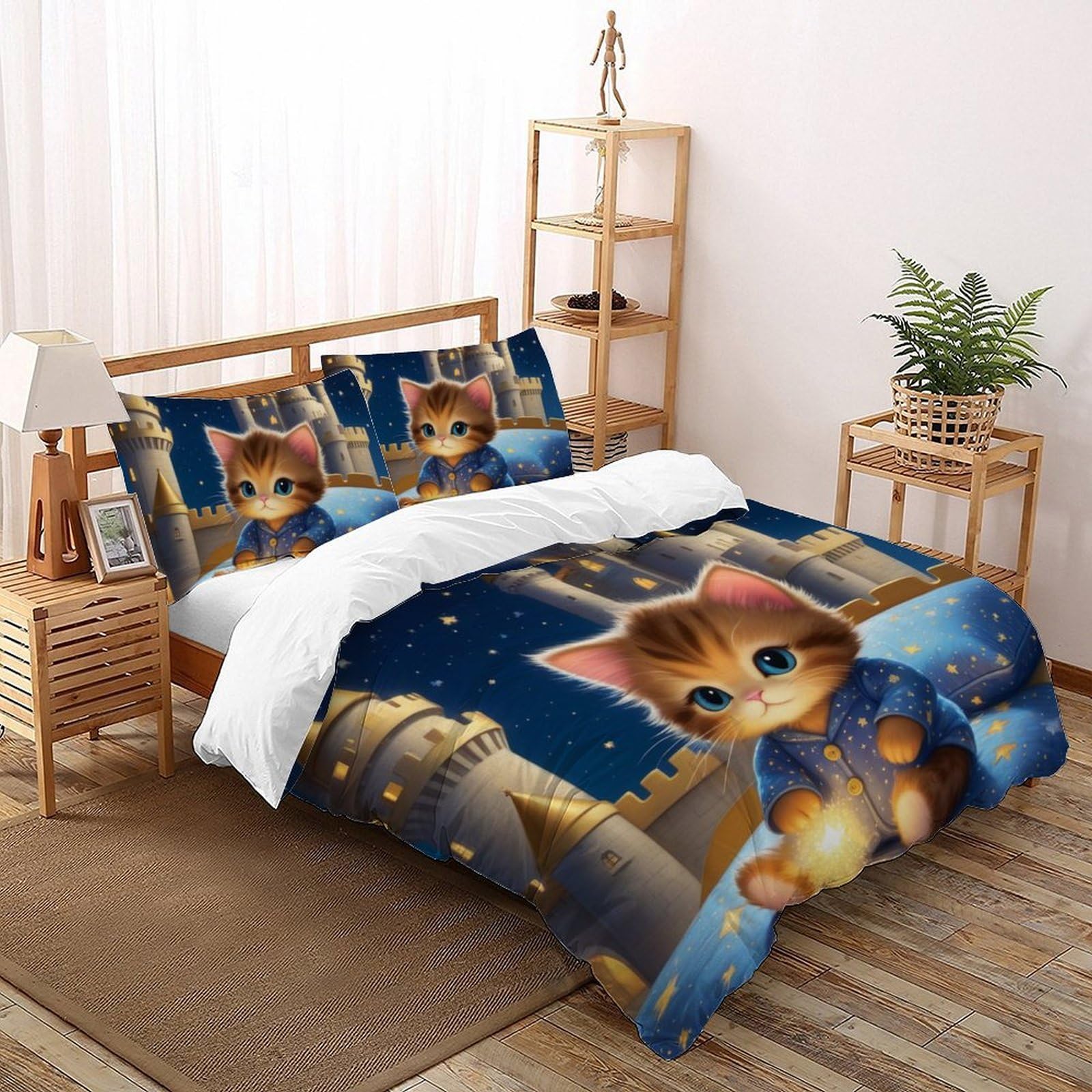 Housse de couette facile à enfiler avec fermeture éclair pour un lit vite fait
