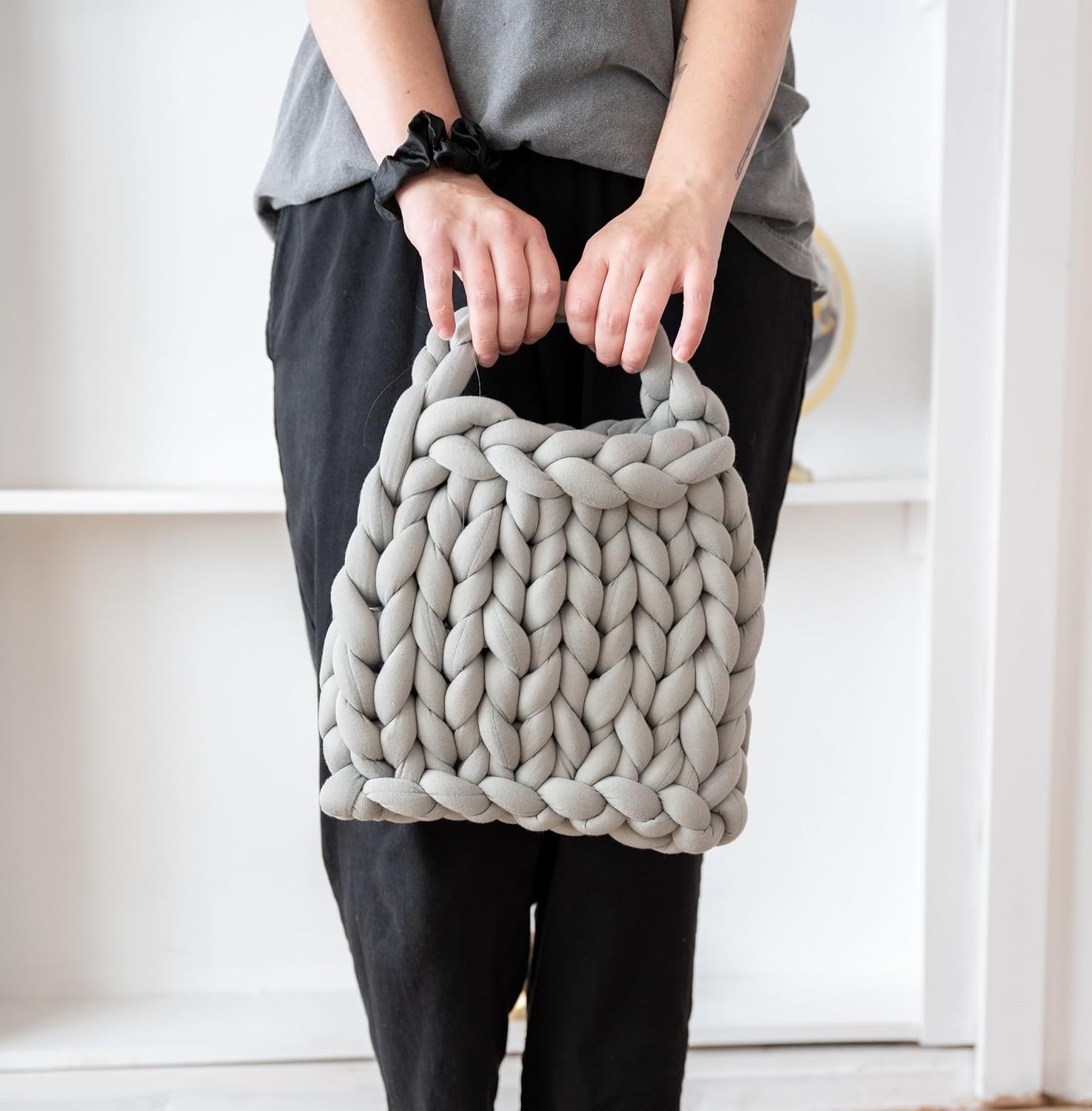 Lion Brand Yarn, Super Bulky Blanket Cover Story Squish Stitch Yarn for Knitting and Crochet, Navy Peony, 1 Pack