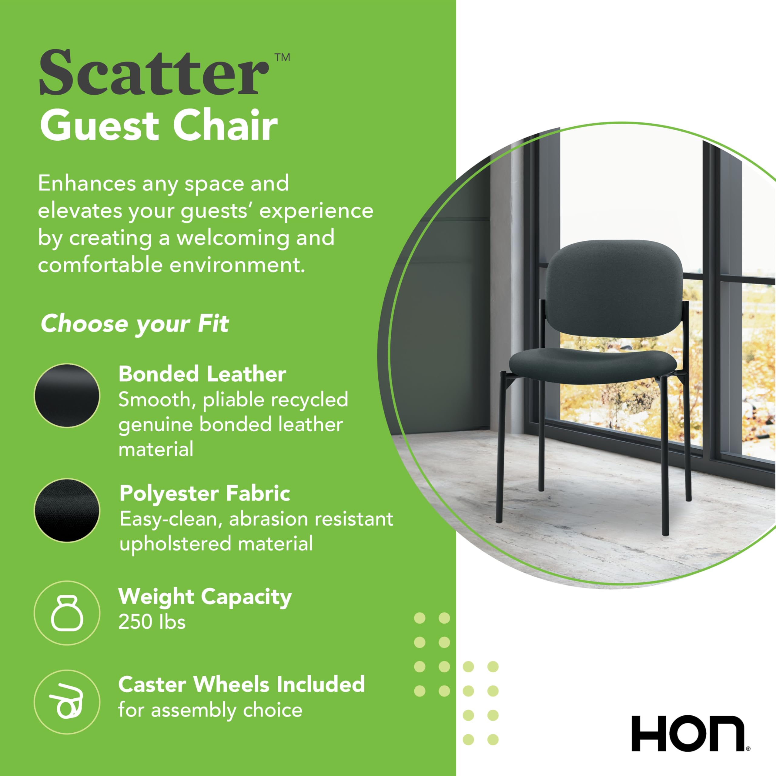 Amazon.co.jp: Hon Scatter ゲストチェア - アームなし布張り