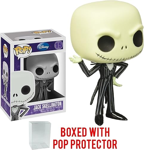 Miniatura 6 de Funko POP Disney: The Nightmare Before Christmas - Figura de vinilo de Jack Skellington Pop! (paquete con funda protectora compatible con Pop Box),