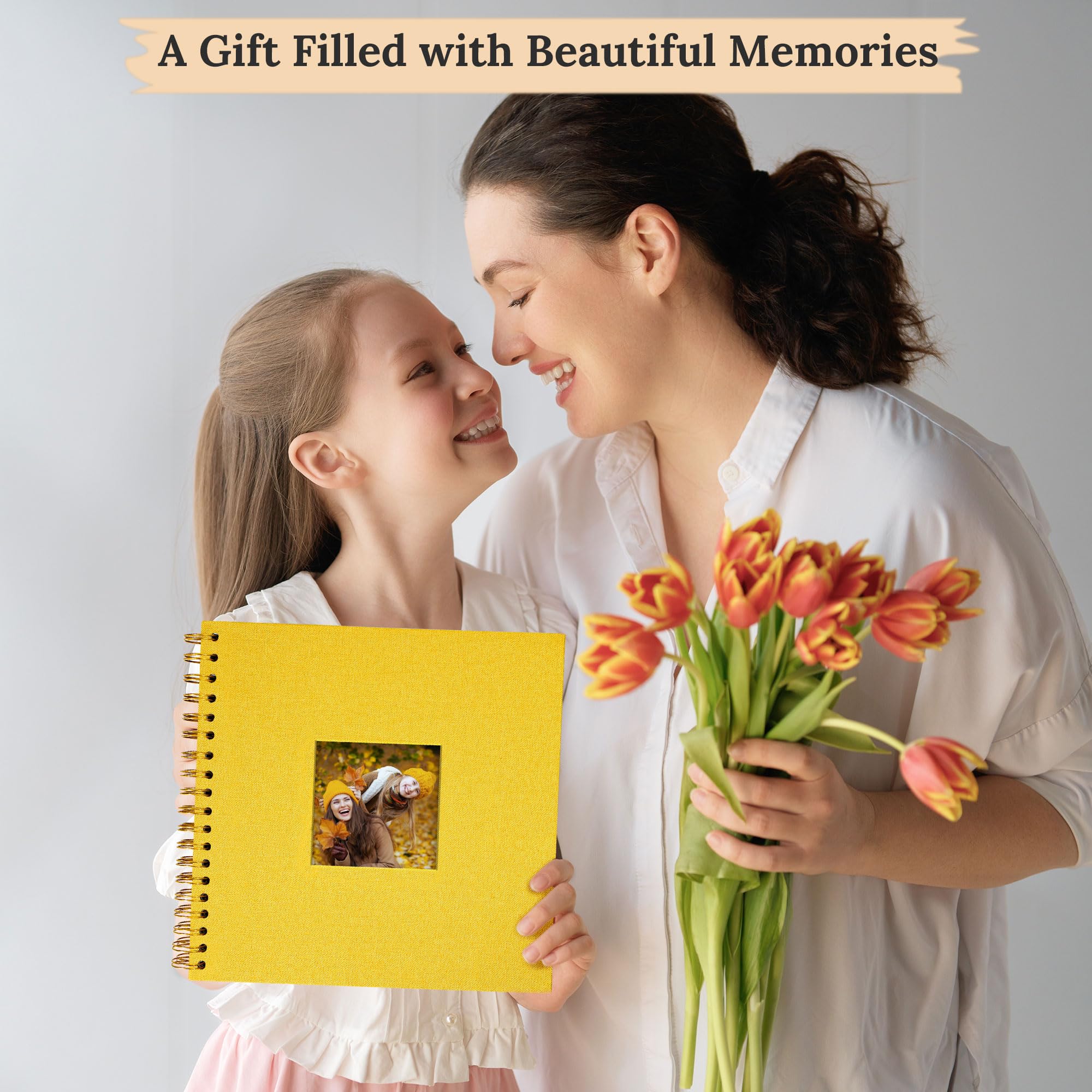 Álbum de fotos para álbum de recortes, cubierta de lino, 12 x 12 pulgadas, tapa dura, páginas blancas, libro de recuerdos, para viajes, bodas, libro de invitados, Navidad, baby shower (40