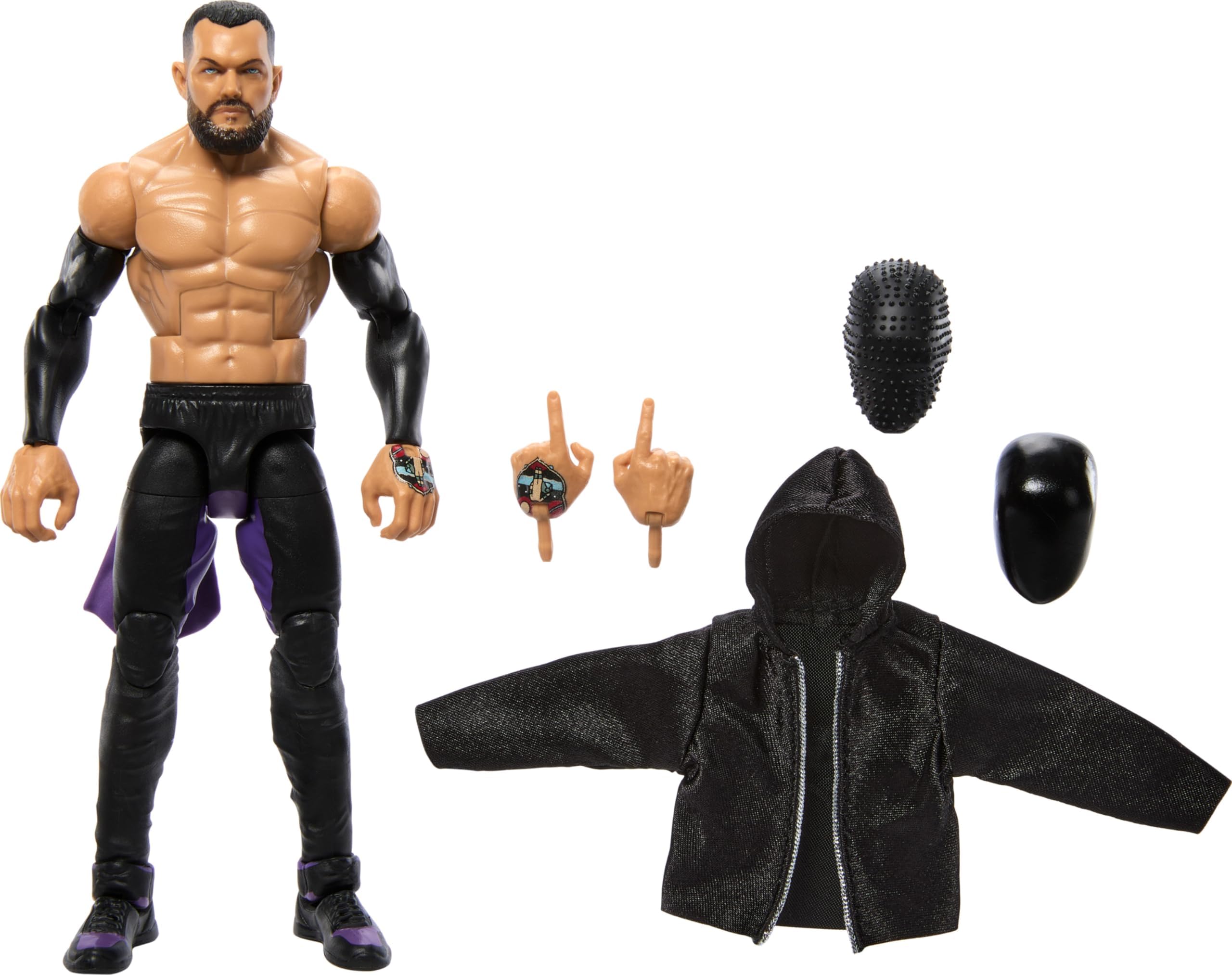 Mattel WWE Elite Action Figure & Accessories, Series #107 Finn Balor 6-inch Collectible with 25 Articulation Points & Swappable Hands