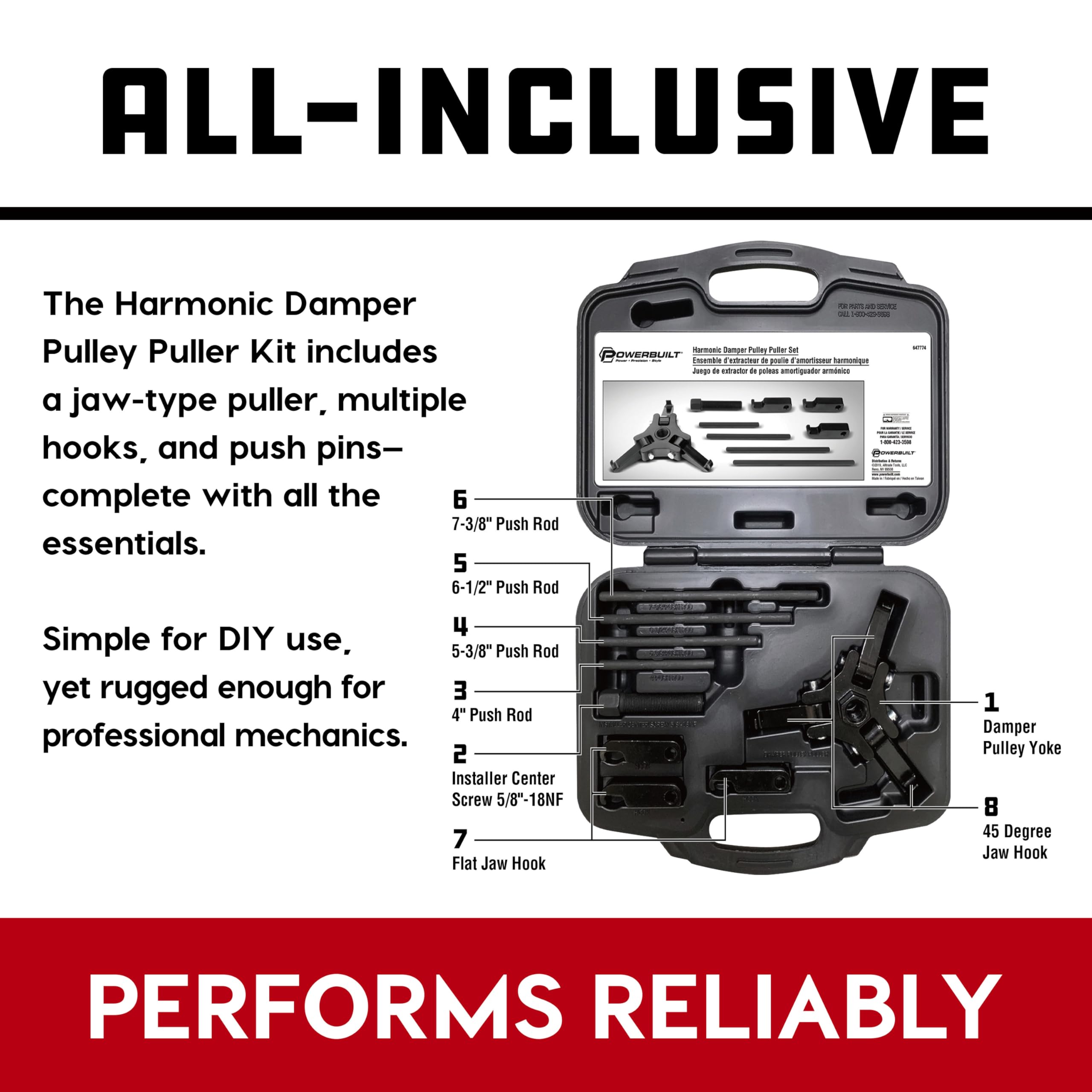 Amazon.com: Powerbuilt Harmonic Balancer Puller Set, Adjustable 3