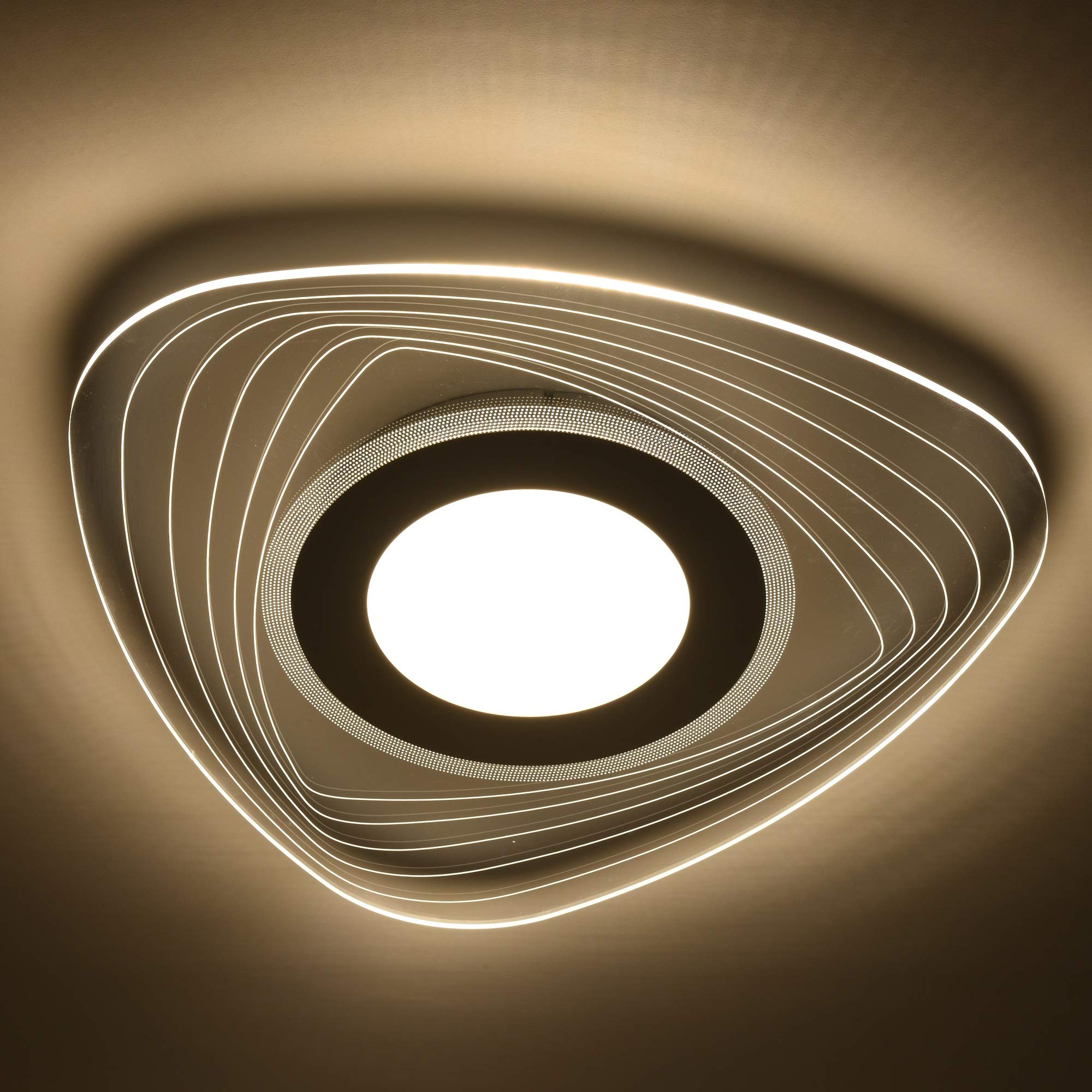 Acrylic LED Ceiling Light, Triangular Shade, Natural White (4000K), Non Dimmable, Ideal for Living Room,