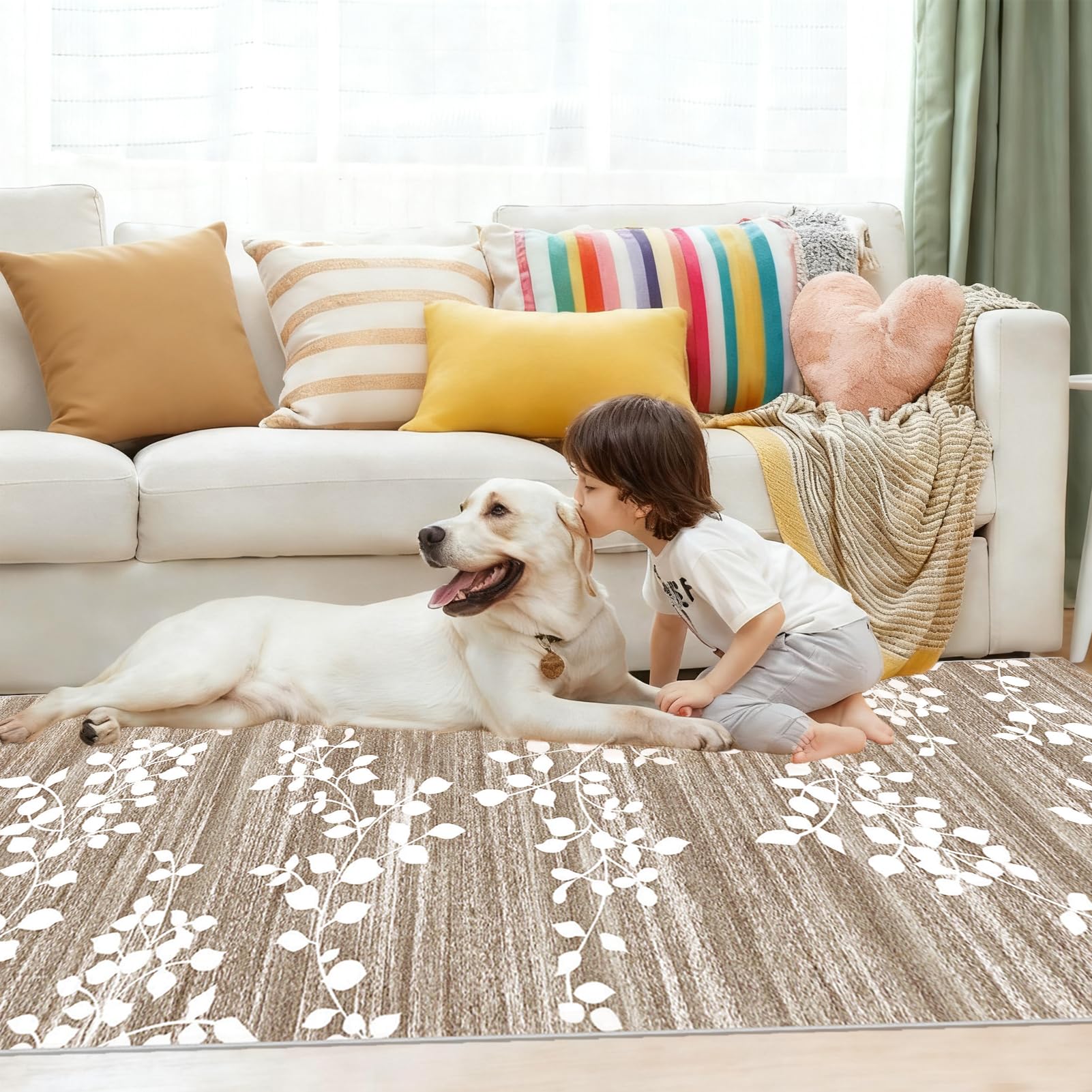 Teppich Läufer Flur Langer Läufer Waschbar Küchenläufer Meterware 70 x 260 cm Küchenteppich für vor dem Waschbecken rutschfeste Teppich für Eingangsbereich Bettvorleger Flur Küche Waschküche