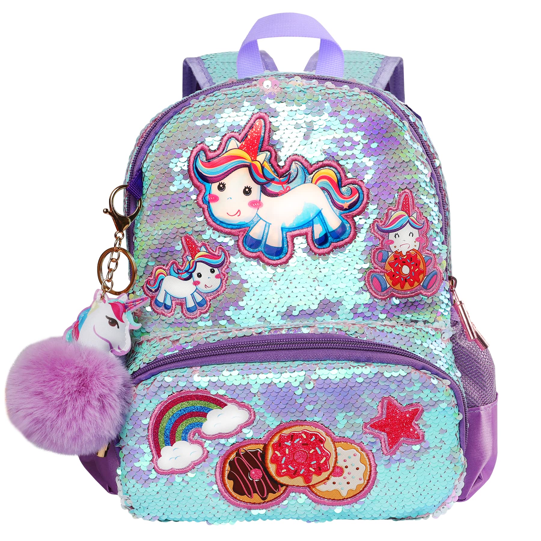 LSSAGOON Unicorn Sequins Backpack for Girls,Toddler Kids Schoolbag,Bookbag for Kindergarten Elementary,Gift for Birthday Xmas.