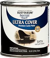 Rust-Oleum Painter's Touch Ultra Cover 8 oz Satin Canyon Black Latex Paint for Indoor Outdoor Projects