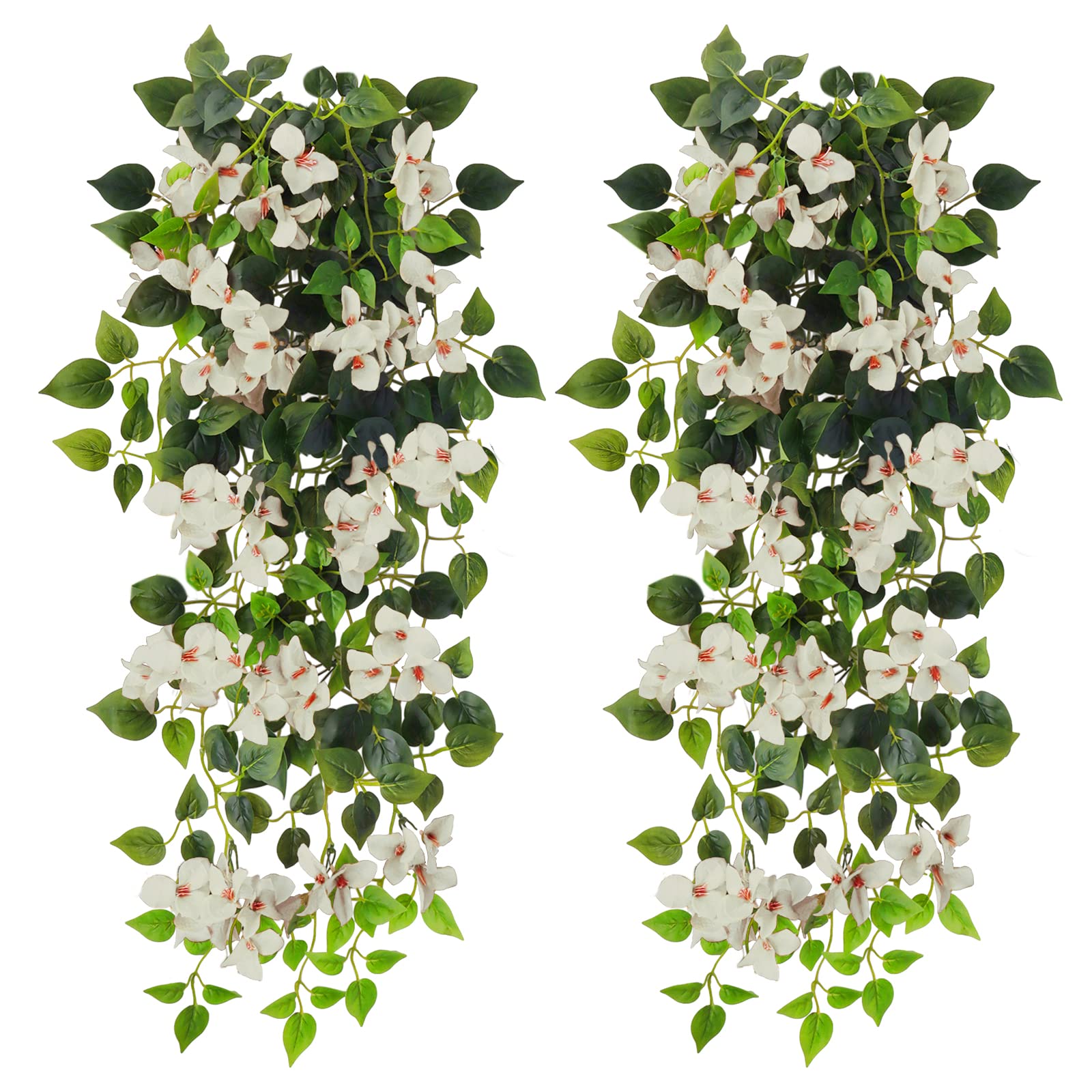 Elecxlink Artificial Hanging Flowers Bougainvillea, UV Resistant Fake Plastic Faux Flower Fabric Vine for Indoor Outdoor Garden Porch Eave Wedding Wall Décor