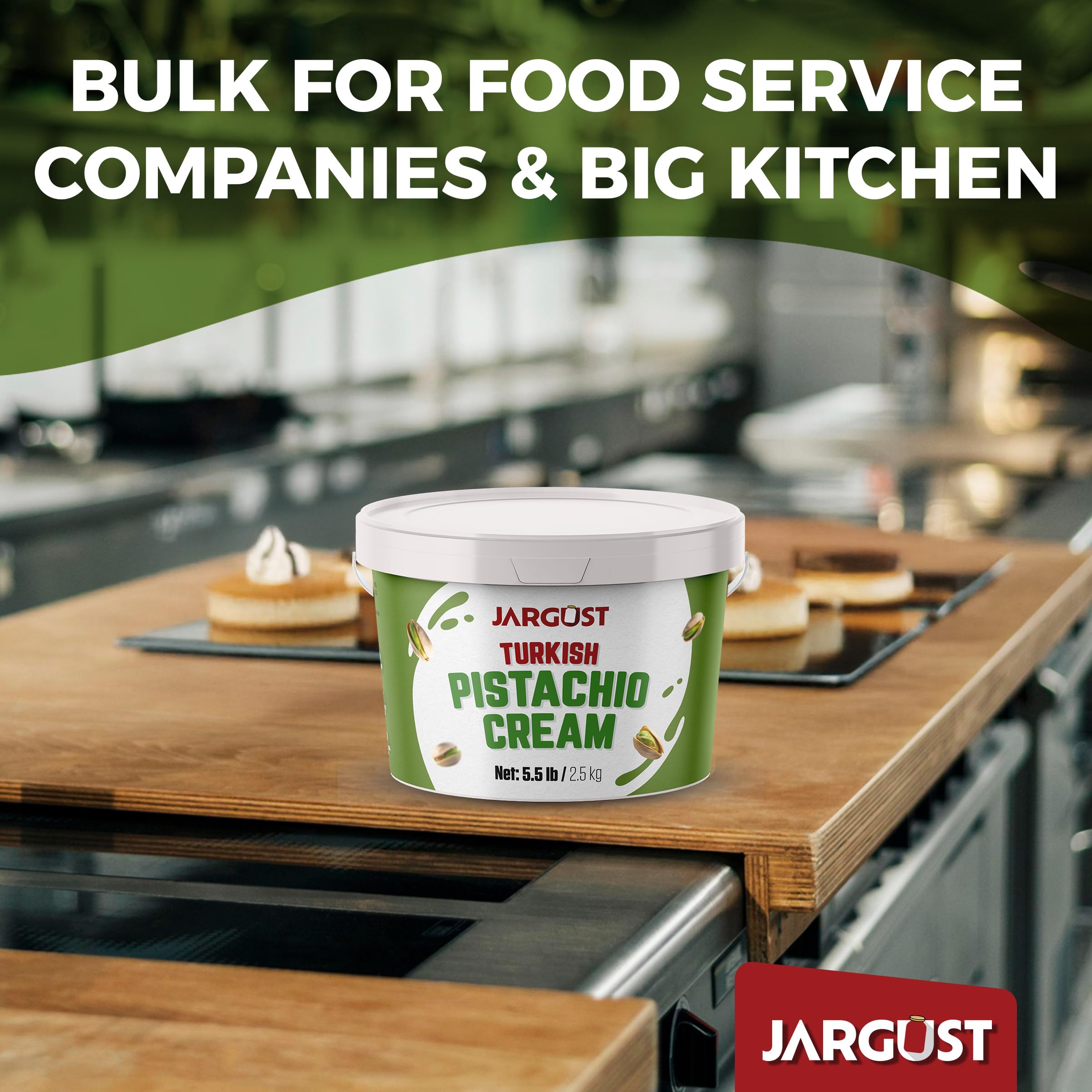 Bulk Pistachio Cream Spread 5 5 LB 2 5 kg Premium Turkish Pistachio Butter Perfect for Dubai Chocolate — view 4
