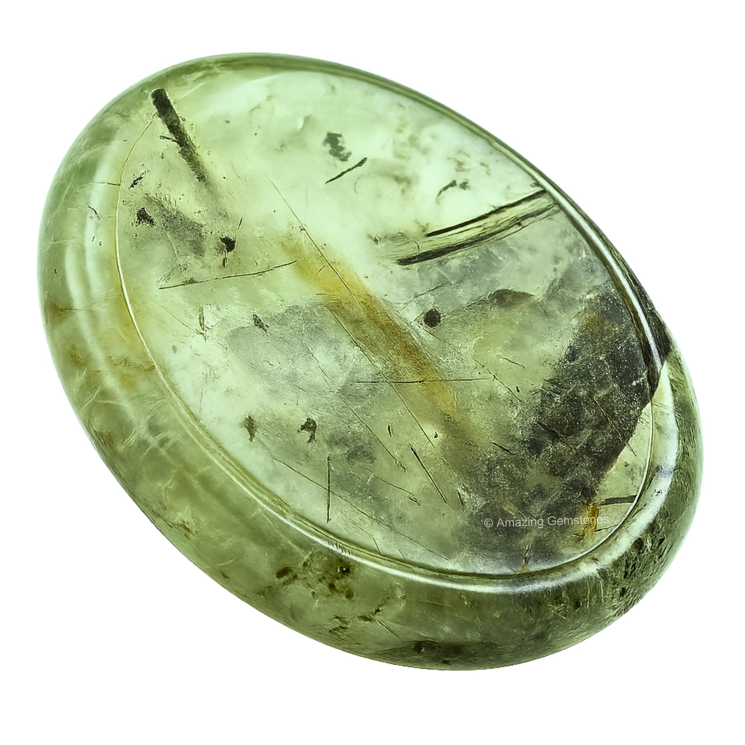 Prehnite Crystal Worry Stones for Anxiety, 1.5" Inches Healing Crystal