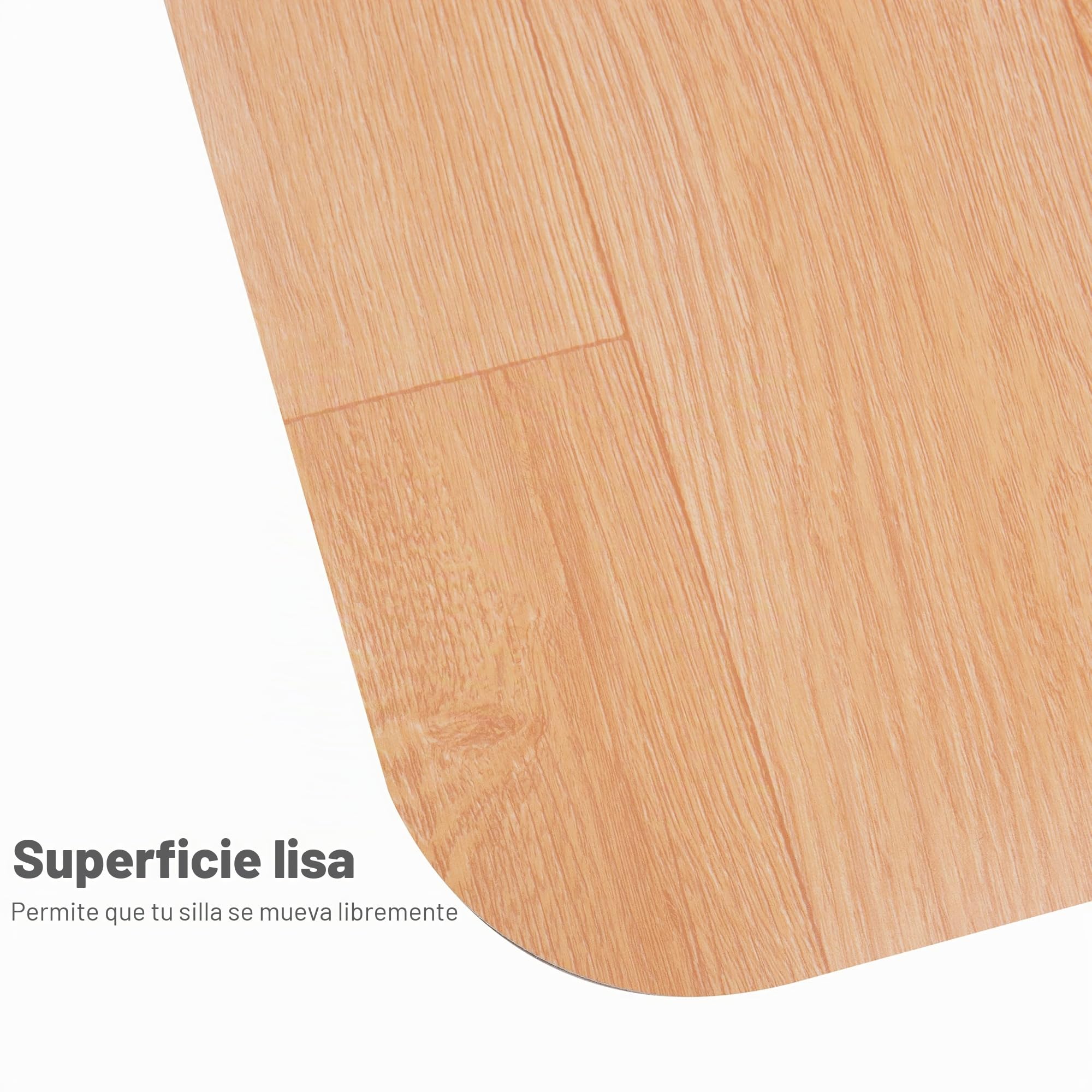 Mind Reader Tapete para Silla de Oficina para Suelos de Madera Dura, Protector de Suelo Debajo del Escritorio, Enrollable, PVC, 47.5 x 35.5, Tono Madera