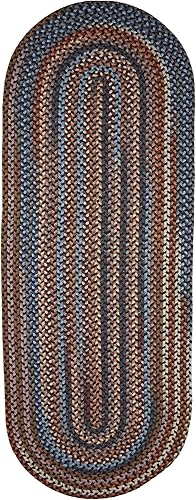 Miniatura 106 de Tapete reversible de lana, texturizado, grueso, trenzado. , Lana, Azul (Blue Dragon) Roca Negra,Azul (Blue Dragon),Mezcla azul y verde,Rojo