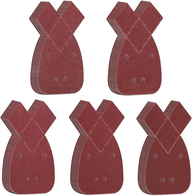Sander Pads for Black Decker Mouse - 40PCS Hook and Loop Mouse Detail Sandpaper with Extra 2 Tips, 4 Holes Mouse Sanding Sheets Assorted 40/60/ 80/120/ 240 Grits for Black Decker Detail Palm Sander