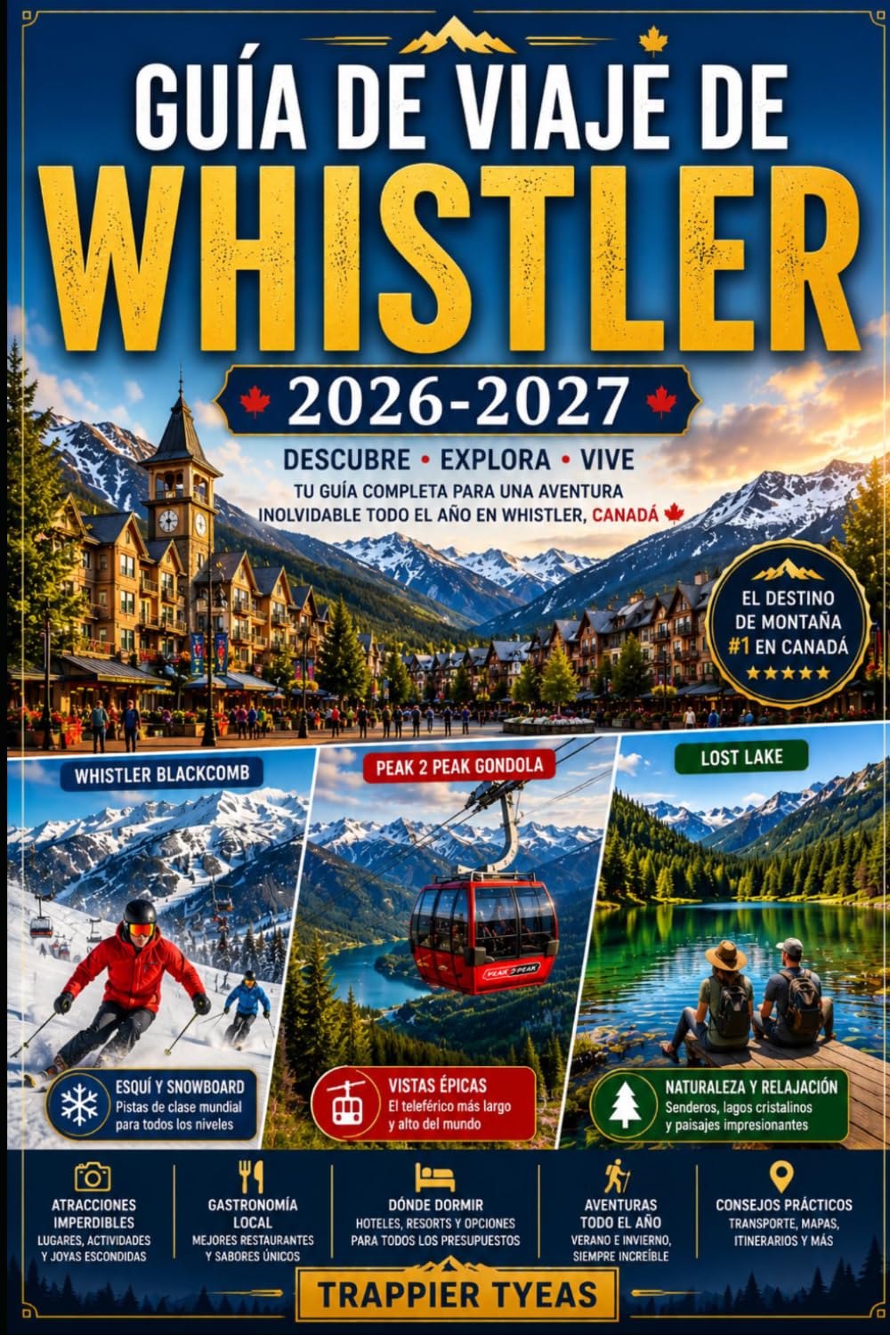 GUÍA DE VIAJE DE WHISTLER 2026-2027: Tu guía práctica para Whistler Village, Whistler Blackcomb, la góndola Peak 2 Peak, aventuras alpinas escénicas, ... todo el año en Columbia Británica, Canadá.