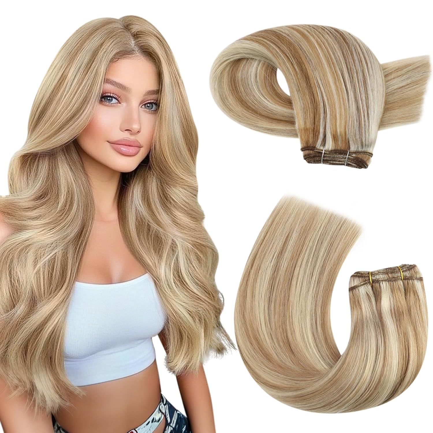 Moresoo Echthaar Weft Extensions Tressen Extensions Echthaar