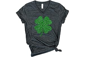 Women's Glitter Clover St. Patrick's Day Shirt