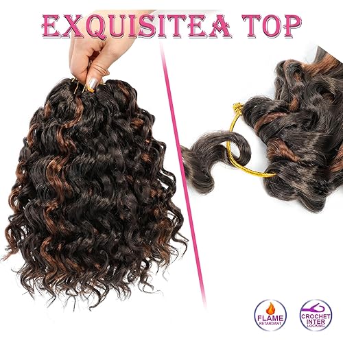 Miniatura 5 de Gogo - Cabello rizado de ganchillo de 10 pulgadas, cabello corto rizado de ganchillo para mujeres negras, cabello rizado de playa, cabello rizado