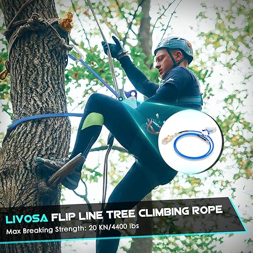 Miniatura 2 de Kit de línea abatible de núcleo de alambre de acero de 12 pulgada x 12 pies con mosquetón de triple bloqueo, baja elasticidad, resistente a los