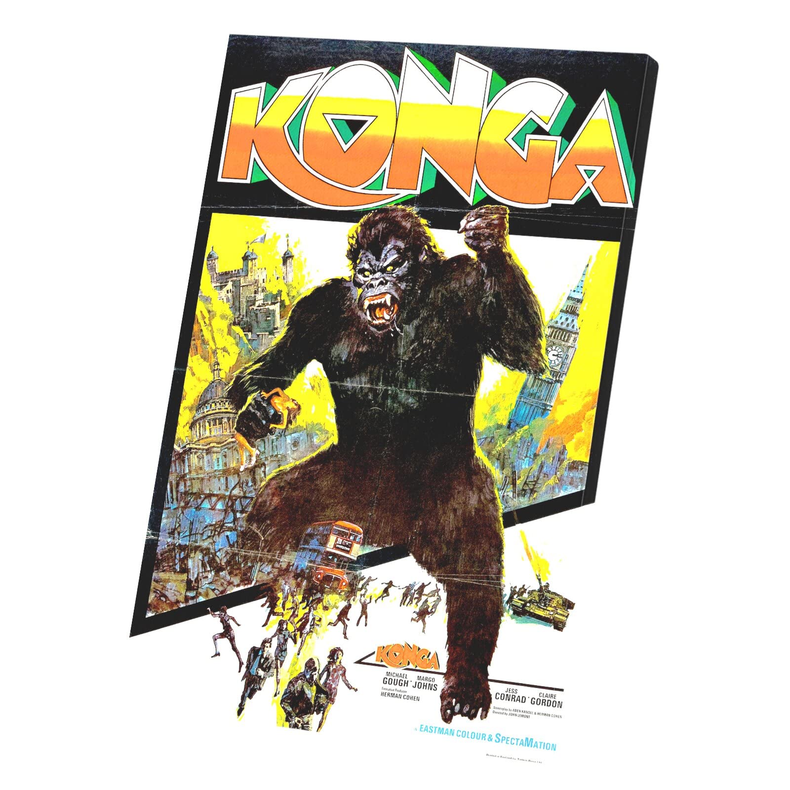 Tableau Konga Affiche Anglaise Rétro Toile Imprimée 40x60cm