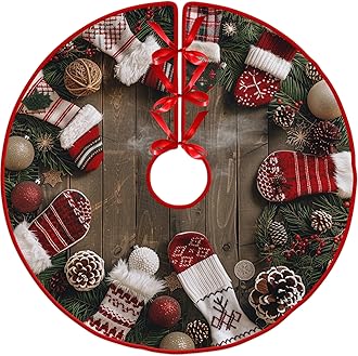 48/36/30 in Thick Christmas Decor Tree Skirt by Leo Walker Snowy Polar Fleece ChirstmasTree Cover Skirt Fall Tree Mat for Holiday Party Decoration