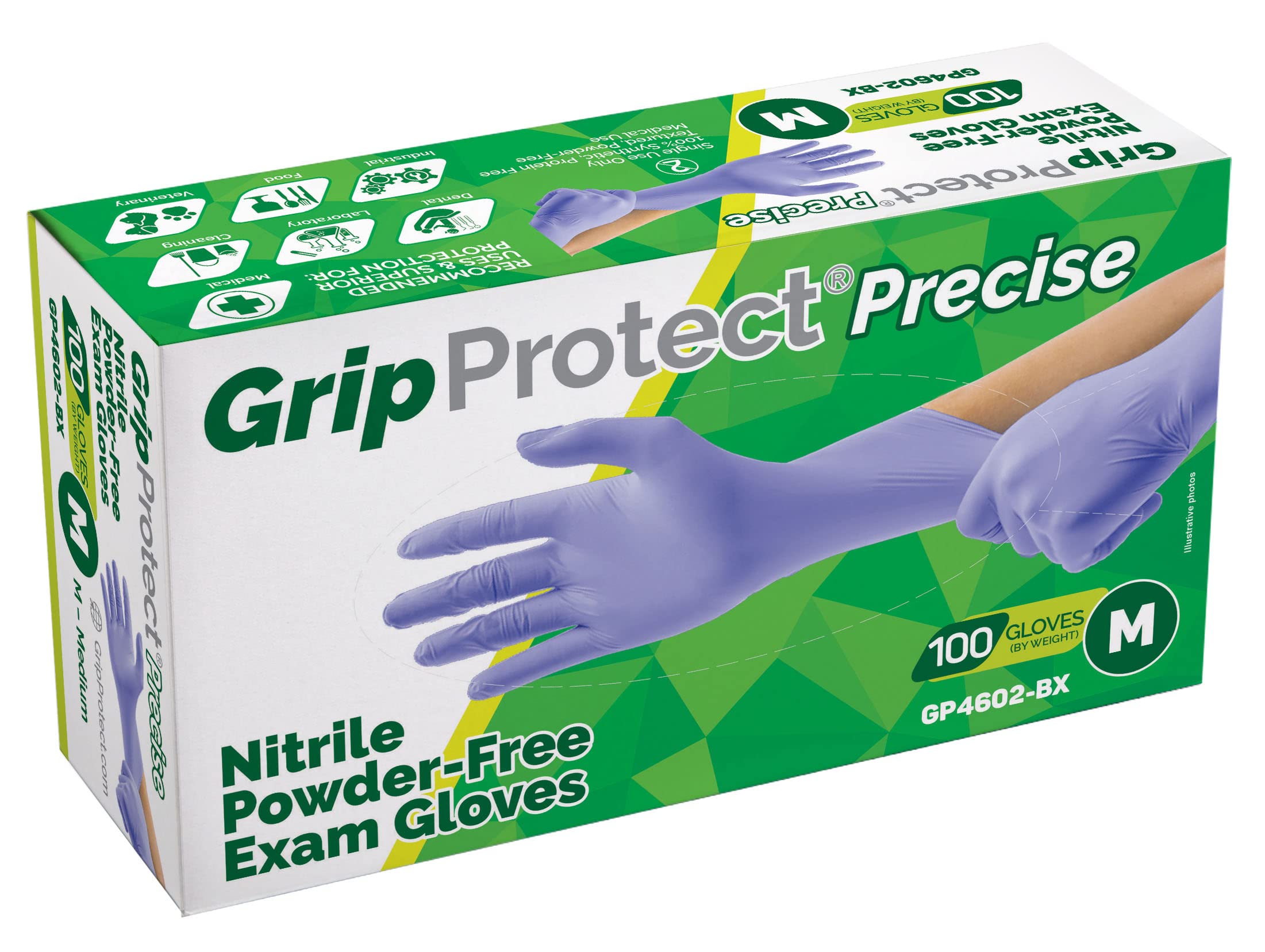 GripProtect Precise Nitrile Exam Gloves | 4 Mil | Chemo-Rated | (Medium, 100)