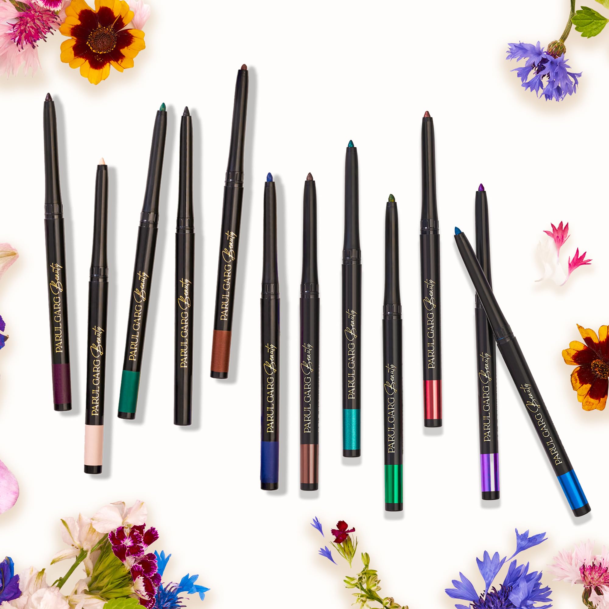 Parul Garg Pencil Beauty Bold Define Kajal|Smudge-Proof,Long-Lasting|Smooth Glide for Eyelid & Waterline|Dazzling Shine|Vegan & Cruelty-Free (Shimmer Bright,Pack of 4),Multicolor 4