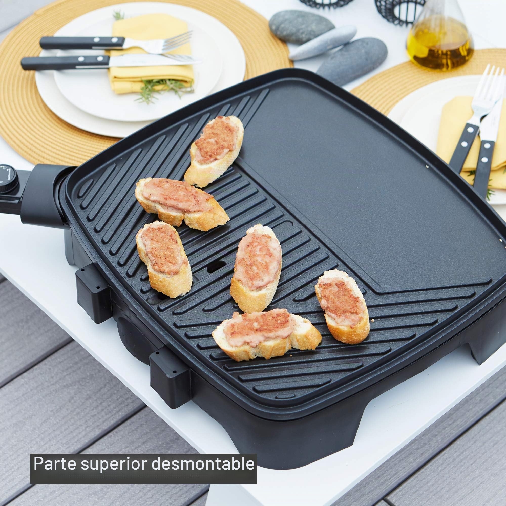 Barbecook barbacoa eléctrica Alexia 5011, barbacoa de balcón, negro, 59x49x97cm | Aluminio fundido. Acero lacado. Revestimiento antiadherente. Negro. 59 x 49 x 97 cm