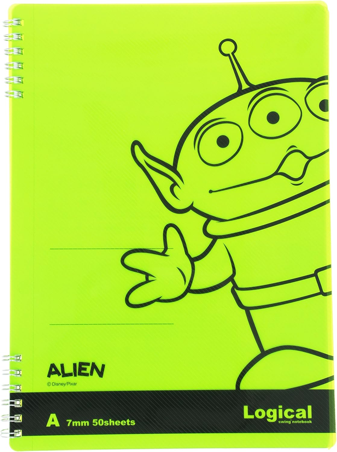 Nakabayashi NW-B507-YG Notebook, W Ring Notebook, Alien, Yellow Green
