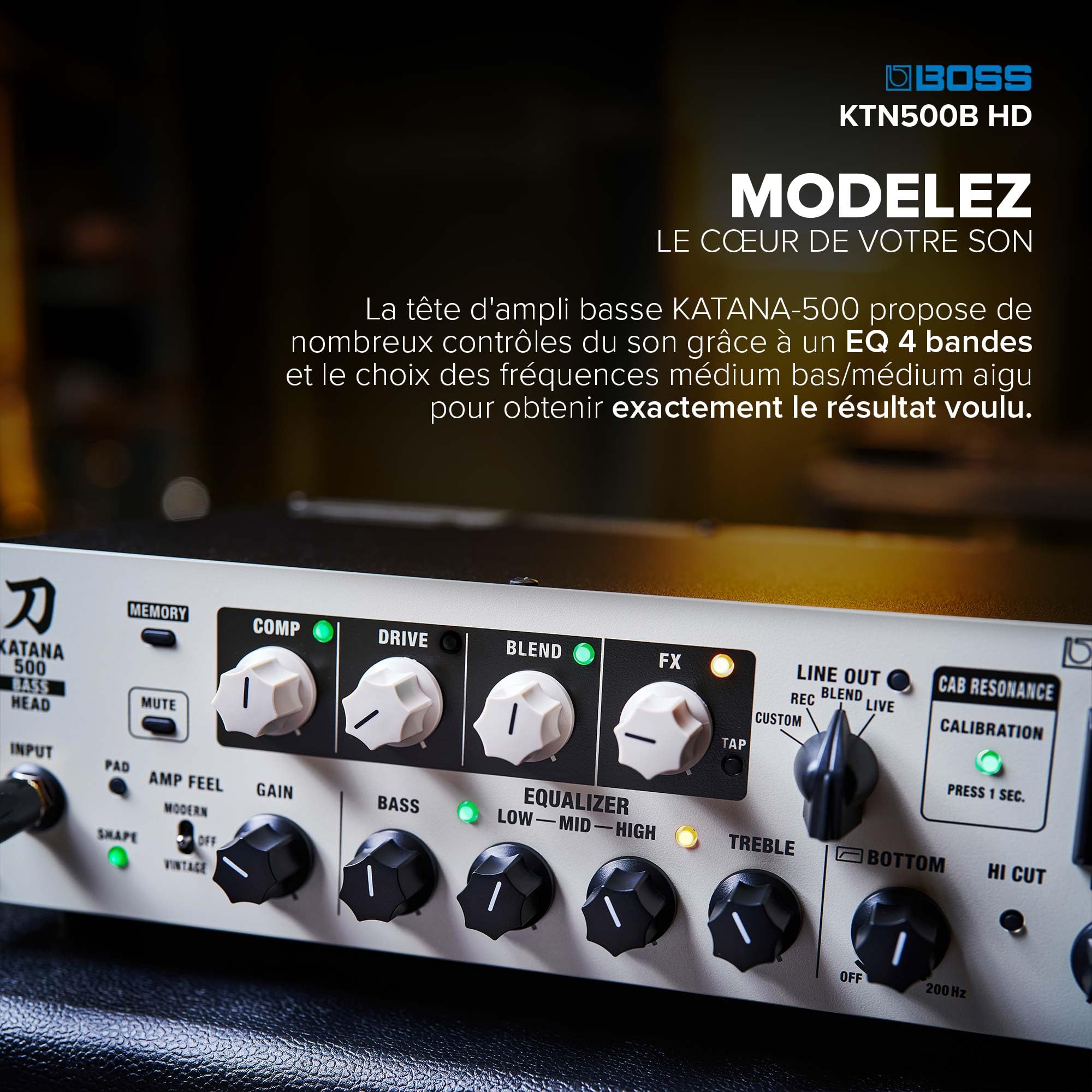BOSS Katana-500-bastopp | Kompakt 500-watts basförstärkartopp Med professionella ljudverktyg | Innovativ högtalarkalibrering| Över 60 effekter Med BOSS Tone Studio | Många anslutningsmöjligheter