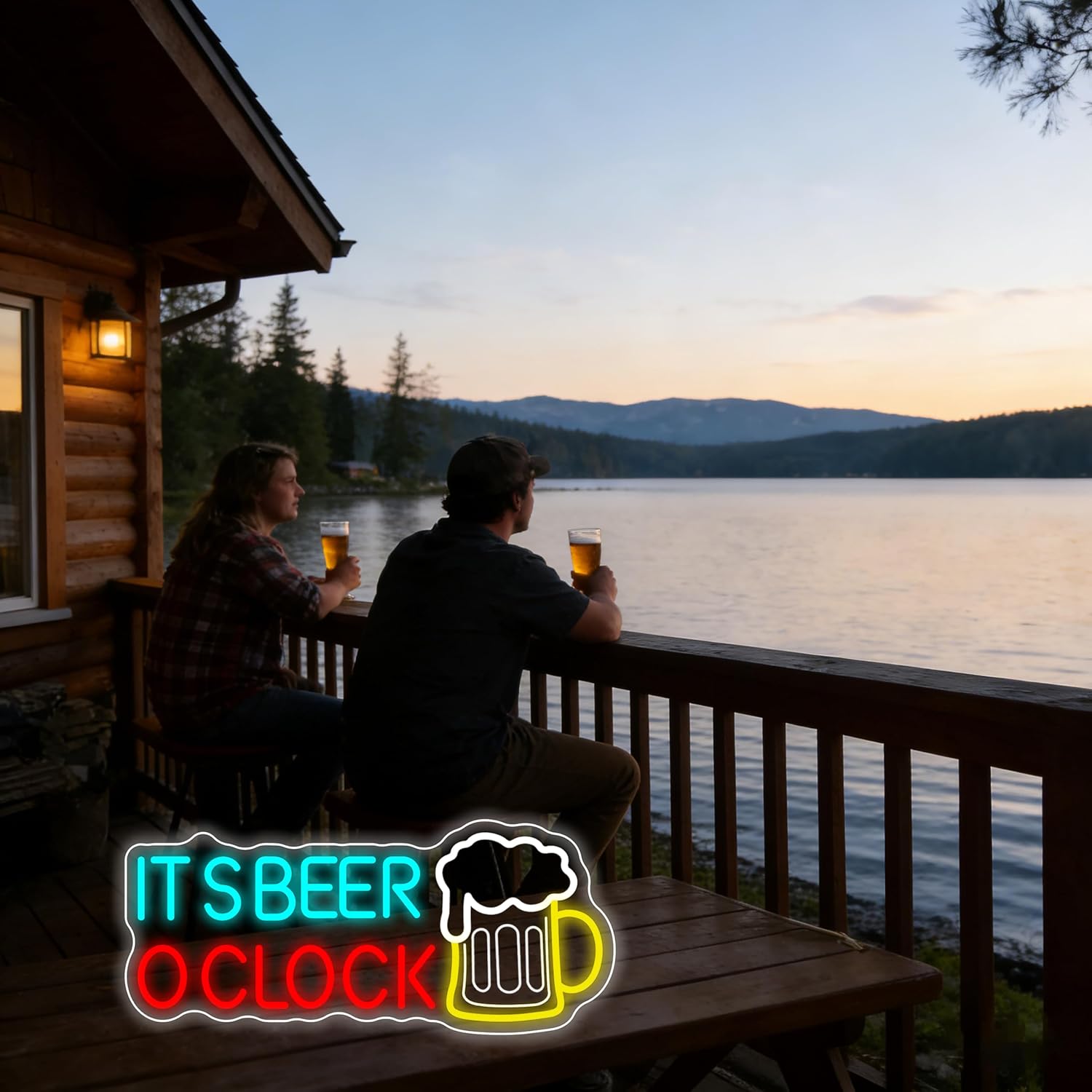 It's Beer O'Clock Neon Sign, Beer Mug LED Neon Light for Beer Bar, Adjustable Beer LED Signs for Man Cave, Home Bar, Party, Pub Club Decor, Gift for Beer Lovers Night Club Restaurant Decor