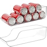 Youngever 2 Pack Soda Can Organizers, Plastic Soda Can Dispensers, Clear Refrigerator Can Storage Bins