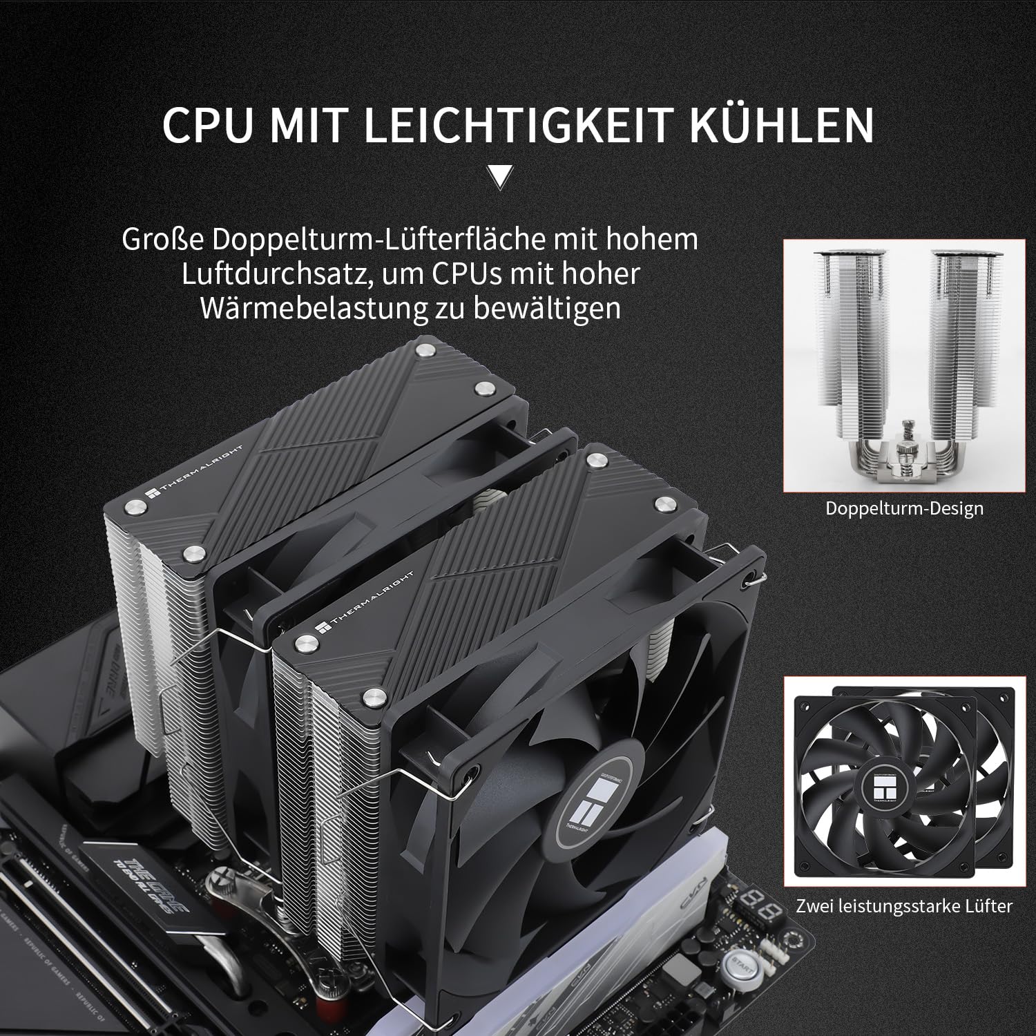 Thermalright Phantom Spirit 120 CPU-Kühler,Dual TL-C12B V2 PWM Lüfter, 7 Heatpipes -Kühlung,Mit 1500RPM Geschwindigkeit,Für AMD AM4 AM5/Intel 1700/1150/1151/1200/2011, PC-Kühlkörper