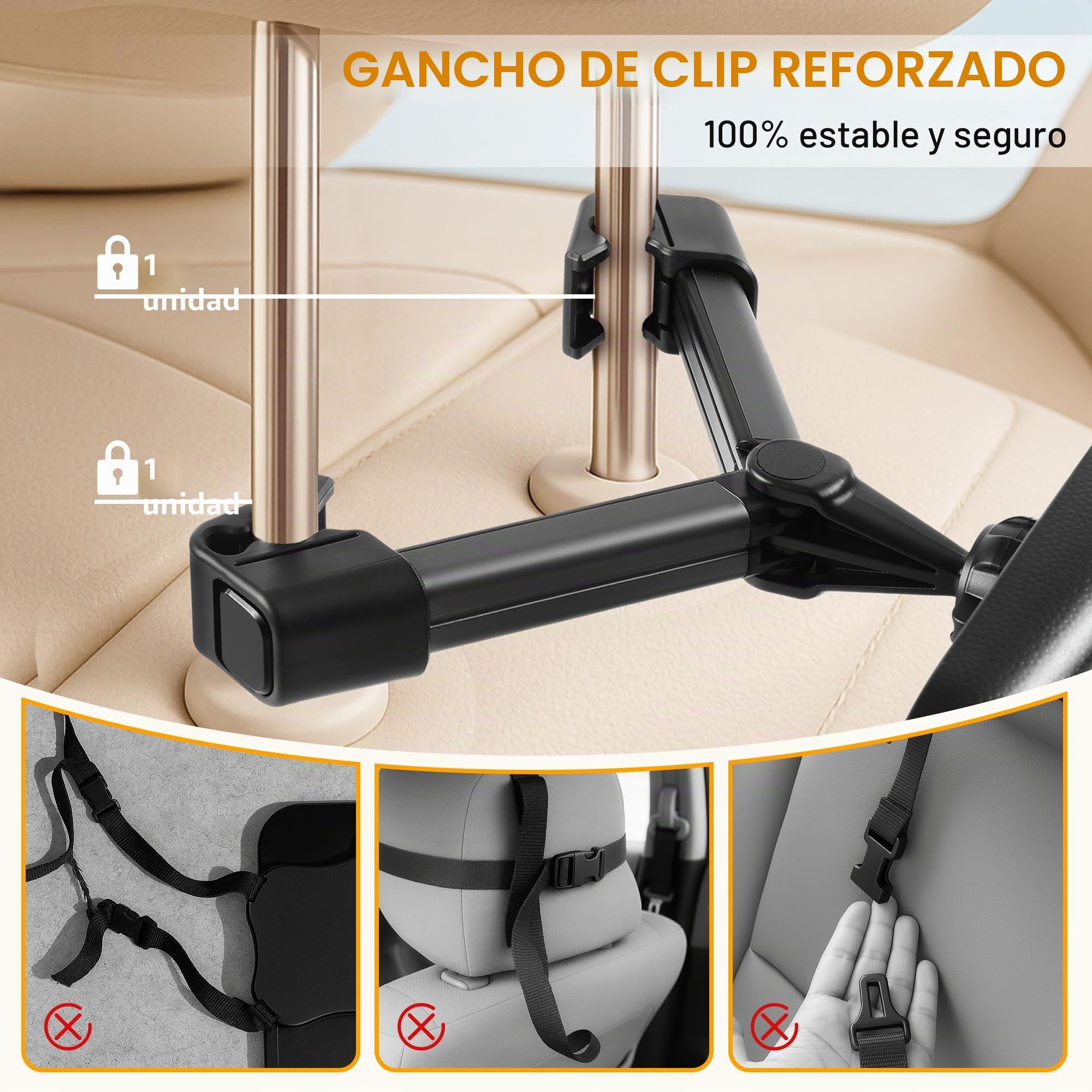 Espejo Coche Bebé, 100% irrompible y 360° giratorio Espejo Coche Bebé Asiento Trasero, Espelho Carro Bebé con clip de sujeción reforzado - accesorio indispensable para coches de recién nacidos