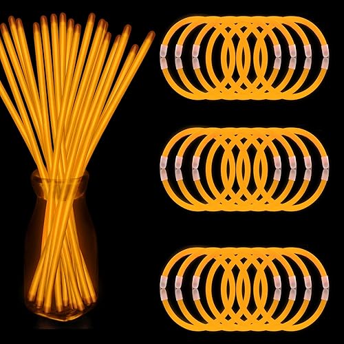 Miniatura 8 de 300 pulseras blancas de palo brillante a granel de 8 pulgadas con conectores que brillan en la oscuridad, suministros de fiesta de neón iluminados