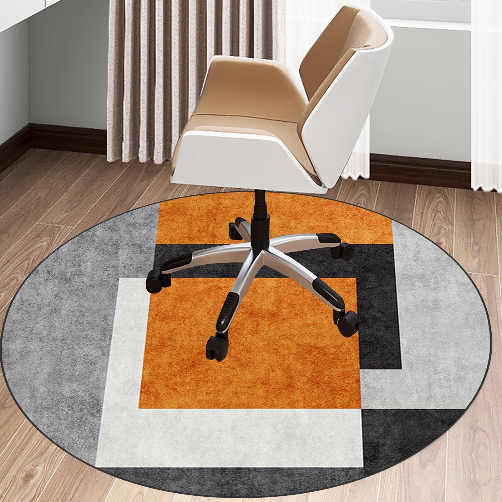 KQIEJUY Office Gaming Chair Mat for Carpet, Heavy Duty Office Chair Mats 70 cm(27.56") for Hardwood Floor, Floor Protectors for Rolling Chairs, Desk Chair Mat for Carpeted Floors, Round Protector Rug