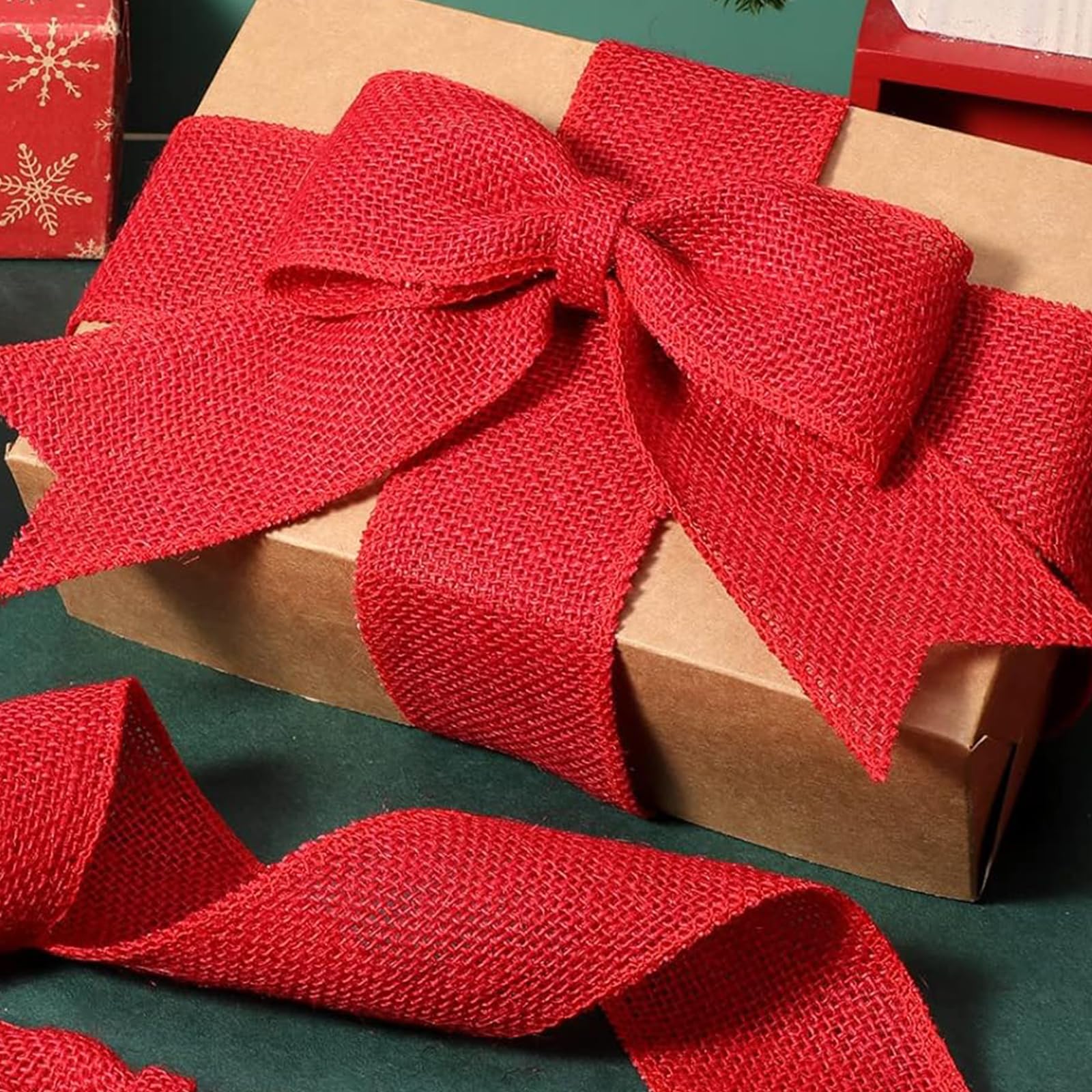 Ruban Toile De Jute Noel DELSEN 6 Rouleaux Deco Toile De Jute Ruban En Toile De Jute Vintage Ruban De Toi Ruban Jute