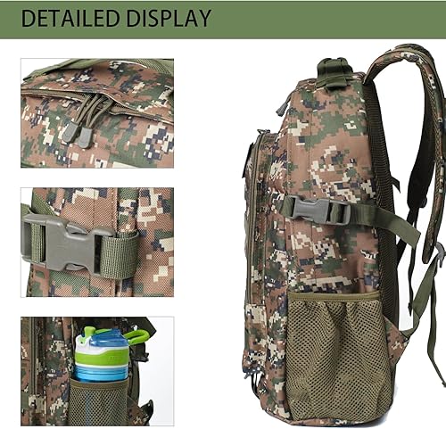 Miniatura 4 de Mochila de camuflaje para niños con parche de bandera de Estados Unidos, mochila escolar táctica impermeable para exteriores, 35L 30L, 35L-tanque,