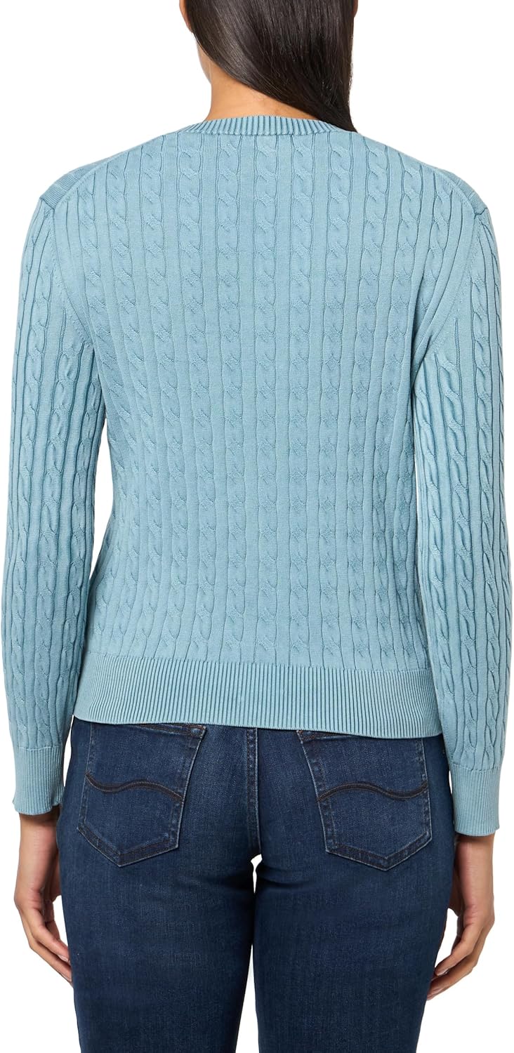 Lacoste Womens Washed Effect Cable Knit Cardigan - Image 2