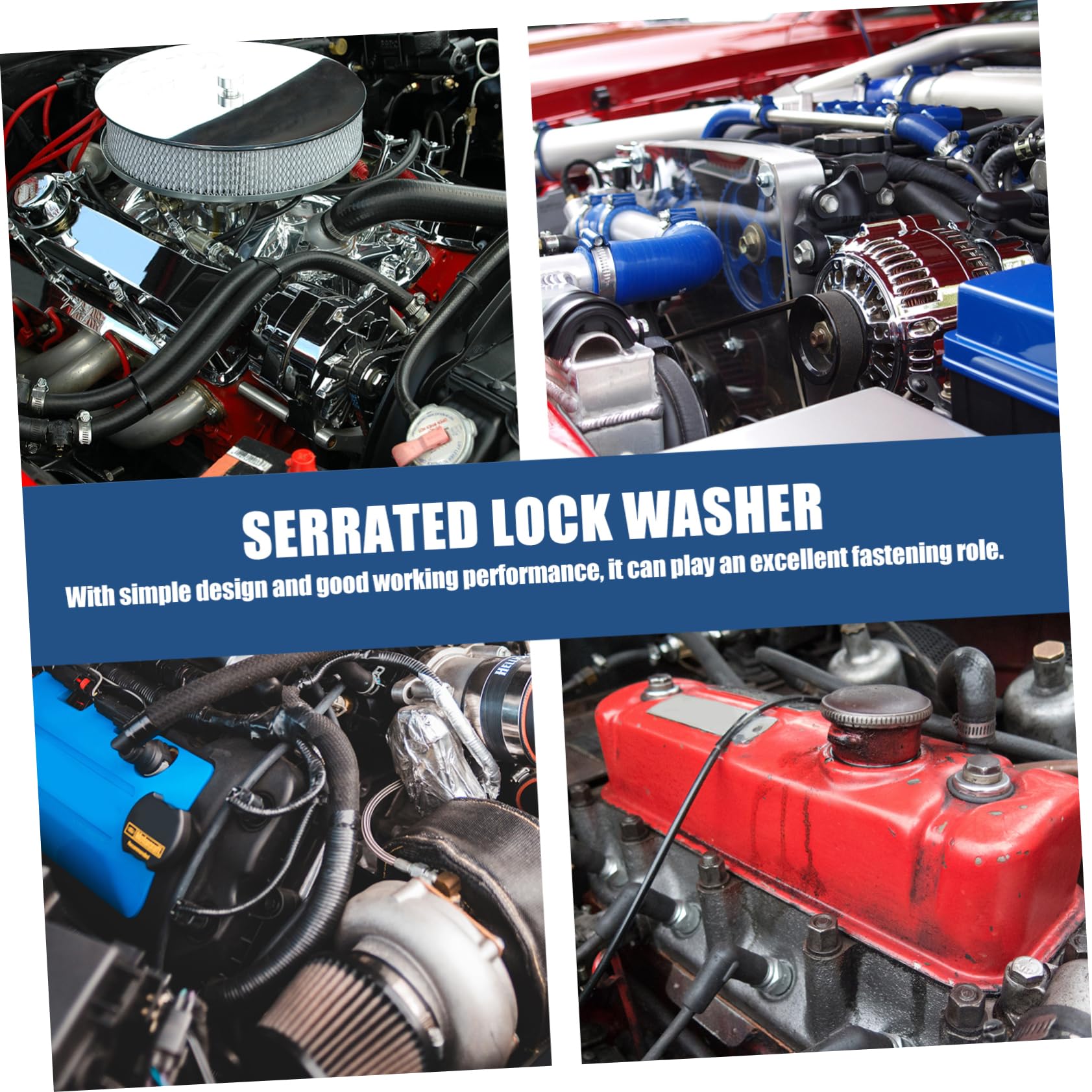 KICHOUSE 280pcs Lock Washers Washers for Screws Serrated Star Lock Washer Set Fastener