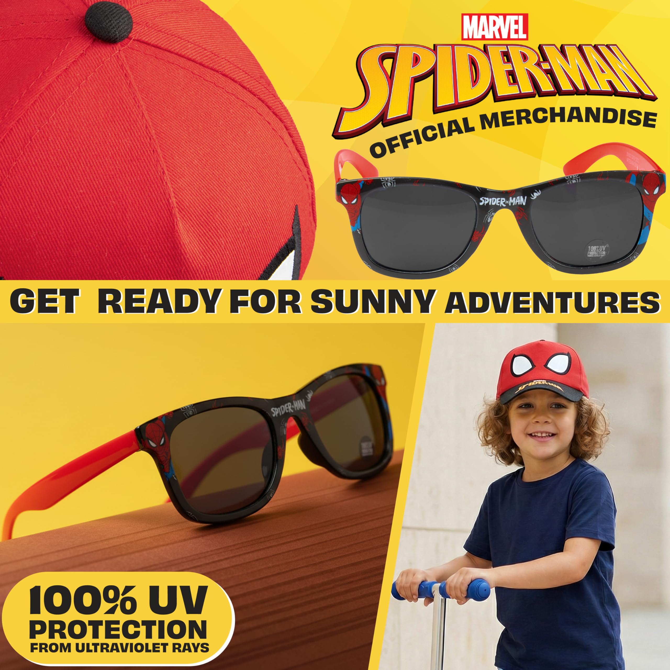 Marvel Spiderman Teenage Mutant Ninja Turtles Casquette Baseball Lunettes Soleil Enfant Garcon Protection UV Voyage Accessoires Cadeau