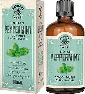 Natural Planet Peppermint Essential Oil 100ML Natural 100% Pure & Undiluted for Bath, Massage, Therapeutic Grade Pure, Undiluted & Cruelty Free (Peppermint, 100)