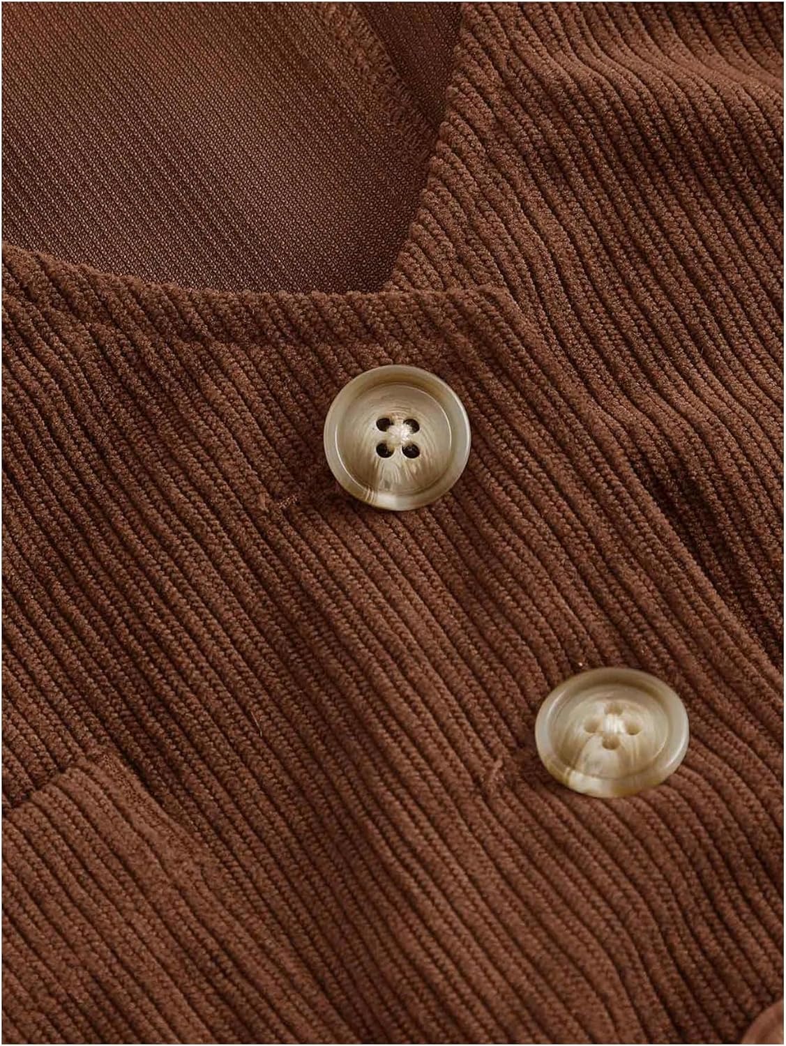 SHENHE Women's Plus Size V Neck Button Up Corduroy Vest Waistcoat Dressy Blazer Suit Vest Top - Image 3
