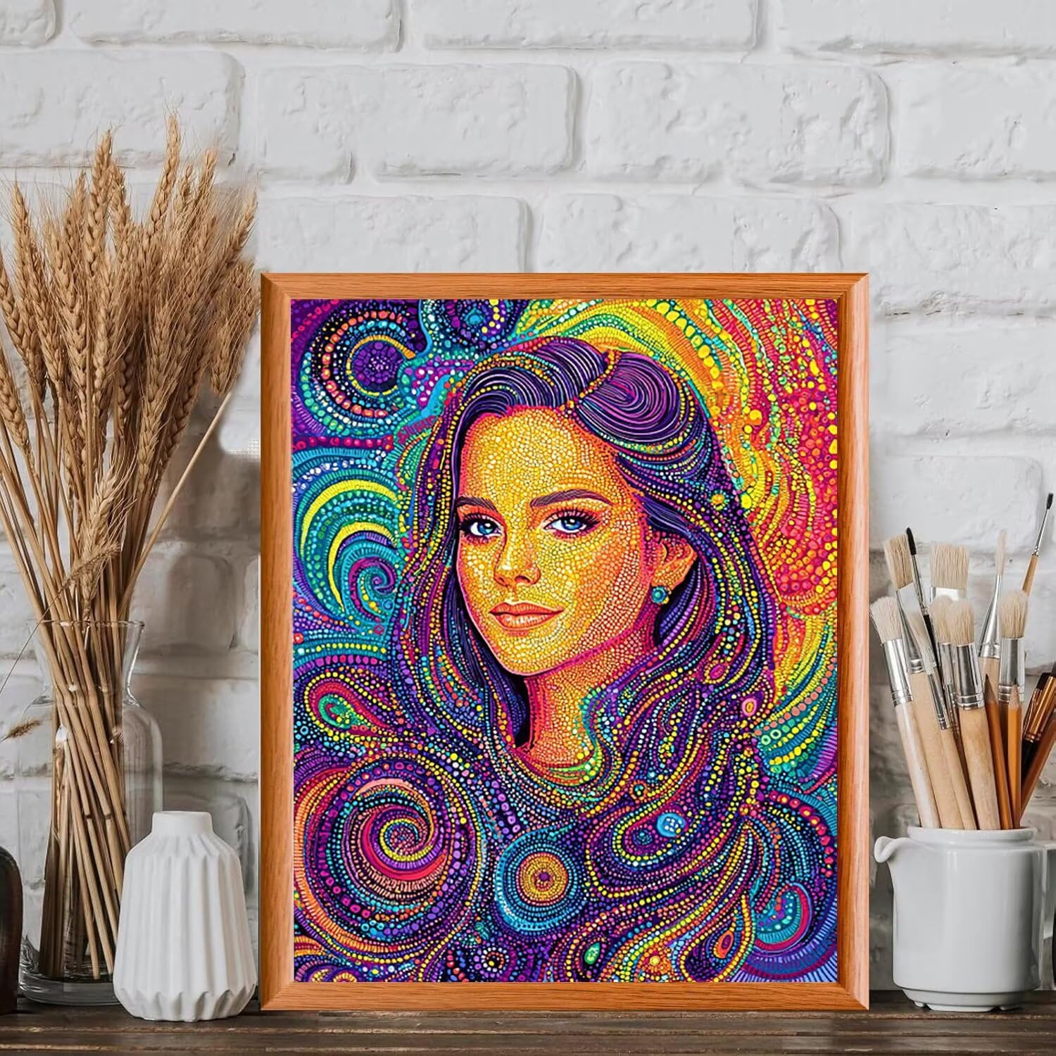 WEISHIWE Donna astratta Dipingere con i Numeri per Adulti, 70x90cm a-104 | Paint by Numbers Kit con Pennelli e Acrilico Pigmento, Fai da te Olio La Pittura di Numeri Kit, Decora la Casa, senza Cornice