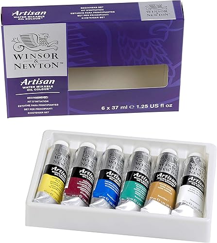 Miniatura 3 de Winsor & Newton Artisan - Pintura al óleo mezclable al agua, juego de principiantes, tubos de 1.25 onzas (1.3 fl oz), juego de 6
