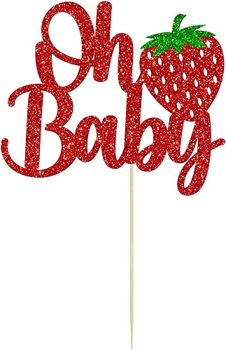 Miniatura 3 de 1 paquete de decoración de pastel Sweet Oh Baby con purpurina para pastel de fresa, fruta y bayas, decoración para verano, baby shower, suministros